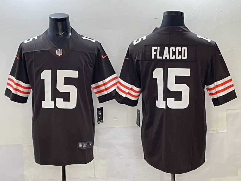 Men 2025 Cleveland Browns #15 Flacco brown Nike Limited NFL Jersey 002->cleveland browns->NFL Jersey